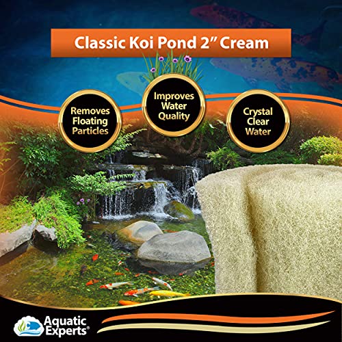 Aquatic Experts Cream COARSE Pond Filter Pad 2 inch Thick Bulk Roll Water Garden Filter Pond