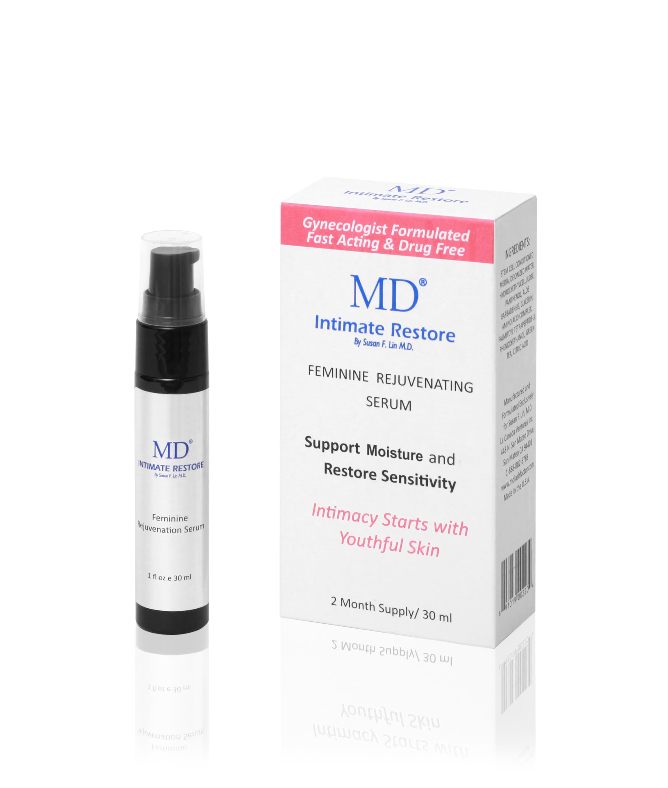 MD Intimate Restore – Advanced Vaginal Health Support for Moisture, Elasticity, and Balance – Promotes Comfort and Wellness – Gynecologist-Developed Formula – 1oz