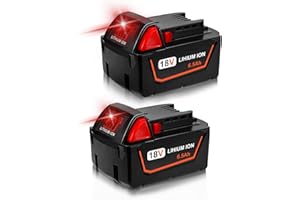 Fayeey 2Pack 6.5Ah 18V Lithium Battery for Milwaukee M18 Battery 48-11-1850 48-11-1852 48-11-1862 48-11-1860 48-11-1828 48-11-1815 48-11-1822 XC Lithium Ion Cordless Power Tool Battery