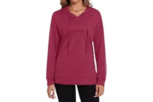 BISHUIGE Womens Long Sleeves Hoodies Fashion Sweatshirts Pullover Casual Tops Loose Fit Tunics