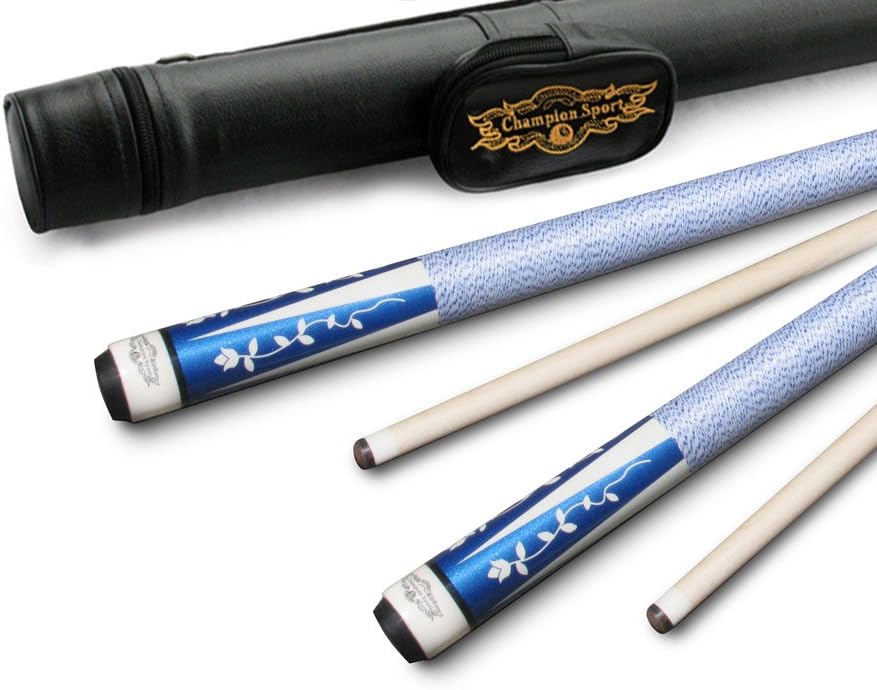 Gator Champion Blue TR5 or Purple TR6 Pool Cue Stick (5/16 x18), White or Black Hard Case, Cuetec Glove