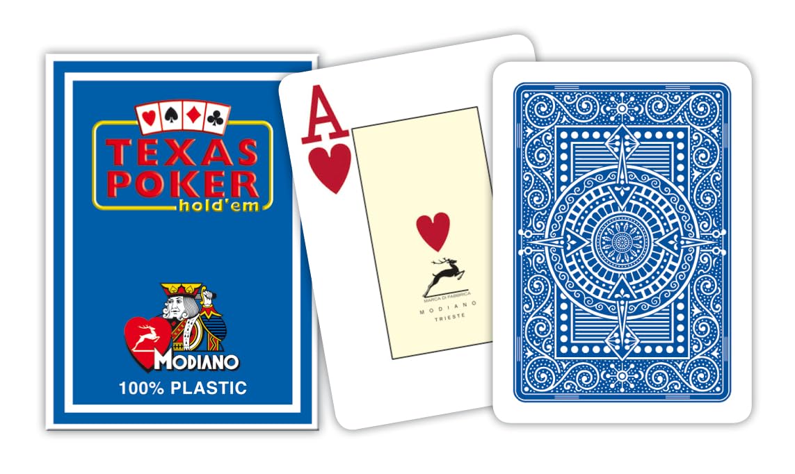 Modiano Texas Poker 2 Jumbo Index Blue – Texas Poker Playing Cards — image 1