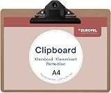 Europel Wooden Clipboard A4 with Black Metal Clip and Hang Hole view 1