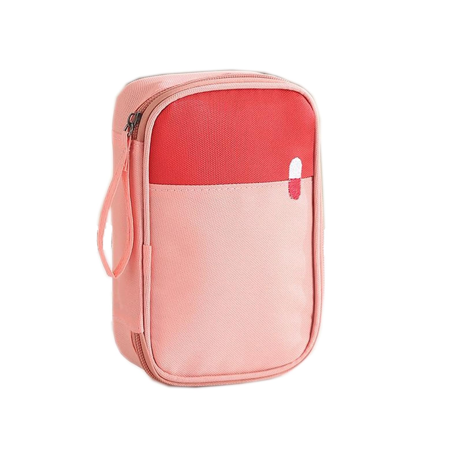 Myqiqi Waterproof First Aid Bag Medium - Empty Medical Kit for Travel, Camping, and Home Use with Built-in Compartments for Organized Medicine Storage (Pink)