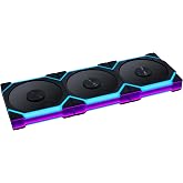 Lian Li UNI Fan SL Flex 120mm Reverse Blade ARGB Fan, 3 Pack, Black | Controller Included (12RSL1F3B)