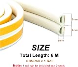 Bynsaer Draught Excluder Tape D Type Self-Adhesive 6M White Foam Seal view 2