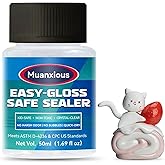 Muanxious Air Dry Clay Glaze — No-Tack High Gloss Waterproof Clear Varnish & Sealant, ASTM D-4236, Low Odor, Anti-Yellowing, 