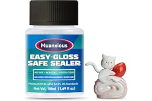 Muanxious Air Dry Clay Glaze — No-Tack High Gloss Waterproof Clear Varnish & Sealant, ASTM D-4236, Low Odor, Anti-Yellowing, 