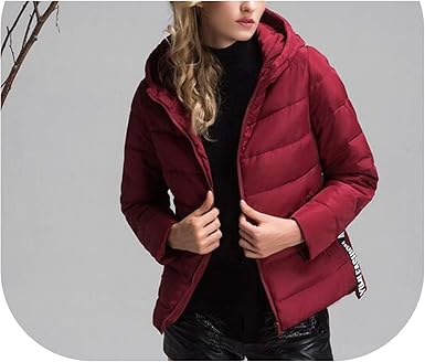maroon down coat