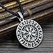 TTKP Valknut Pagan Amulet Vegvisir Viking Wax Cord Scandinavian Norse Jewelry Runes Pendant Necklace