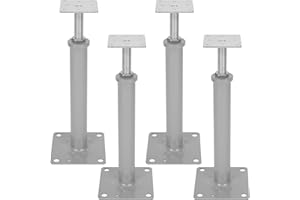 HUYEAR 4 PCS House Jacks for Leveling, Adjustable Basement Floor Jack Post, 11.6" to 16.1" Height Range, 8800 lbs Min and Max Height Capacity, Telescoping Jack for Temporary Support(Grey)