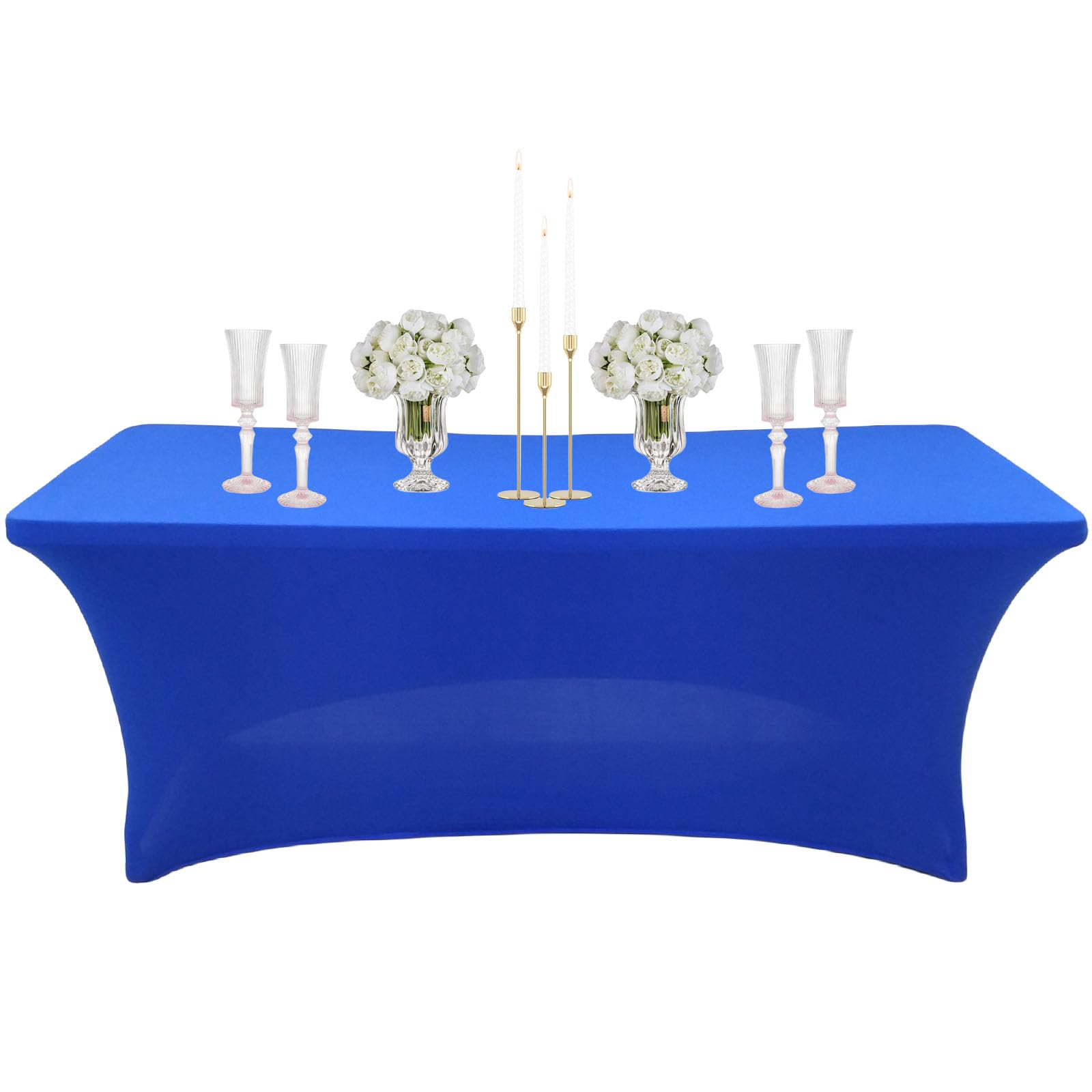 6ft Spandex Tablecloths Stretchable Tablecloth Royal Blue for Rectangle Table,Washable Fitted Table Cloth Spandex Stretch Patio Table Covers for Event,Wedding,Banquet,Party,Covering Stalls,Exhibitions