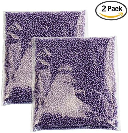 2 PACK Micro Polystyrene Styrofoam Beads Small Foam Balls Slime Beads Set for Slime Making Art DIY Craft,0.1-0.18 Inch 10000pcs/Pack-Purple