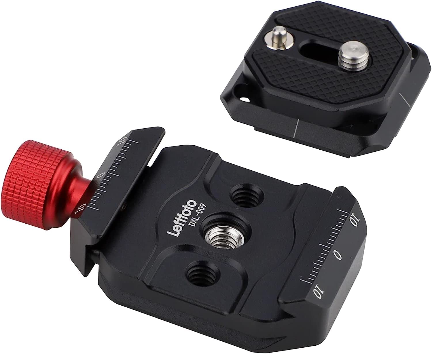 LEFTFOTO Camera Quick Release Plate Clamp kit with 1/4" to 3/8" Screw Thread,Set Includes Arca Swiss Style Clamp and Quick Release Plate,for DSLR Camera, Tripod, Monopod, Ball Head,Cimbal Stabilzer.