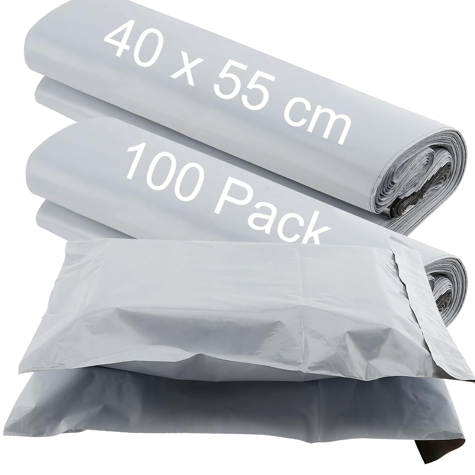 HAKZEON 100 Pack 15.7x21 Inch Large Mailing Bags Bulk, Self Seal Postal Bags Package Shipping Bag Postage Parcel Bag for Clothes Packaging