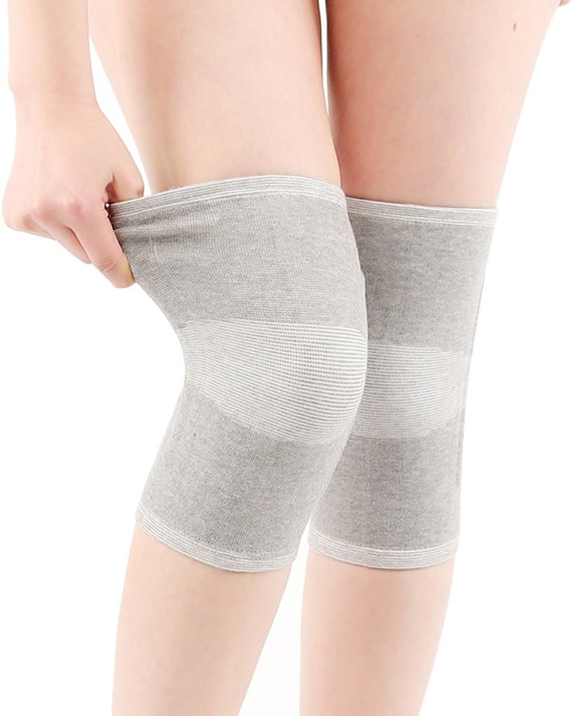 Luoke Compression Bamboo Charcoal Breathable Neoprene Knee Support Sleeve Knee Support Wool Knee Brace Pads Winter Warm Thermal Knee Warmers Mountaineering Sleeve (White) : Sports & Outdoors