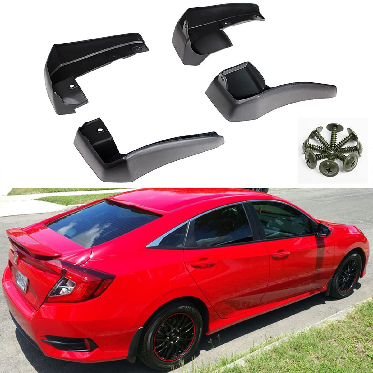 4 Pieces Set Front & Rear Mud Flap Splash Guards