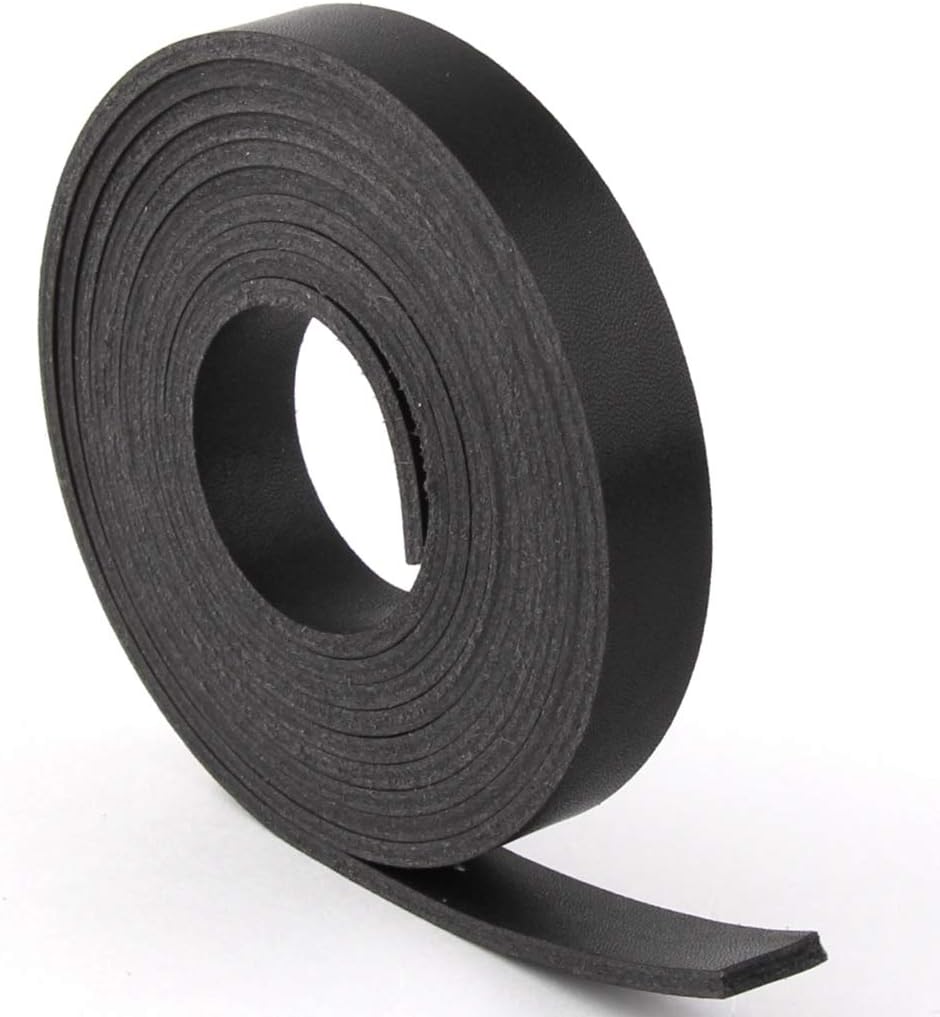 Double Sided Faux Leather Strip Crafts Strap (Black, 1/2''x72