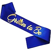 HUBEISIYU Groom to Be Sash, Funny Bachelor Sashes for Future Groom Engagement Gift Idea Wedding Party Decorations Bachelorette Party Supplies, Royal Blue + Gold(Groom to Be)