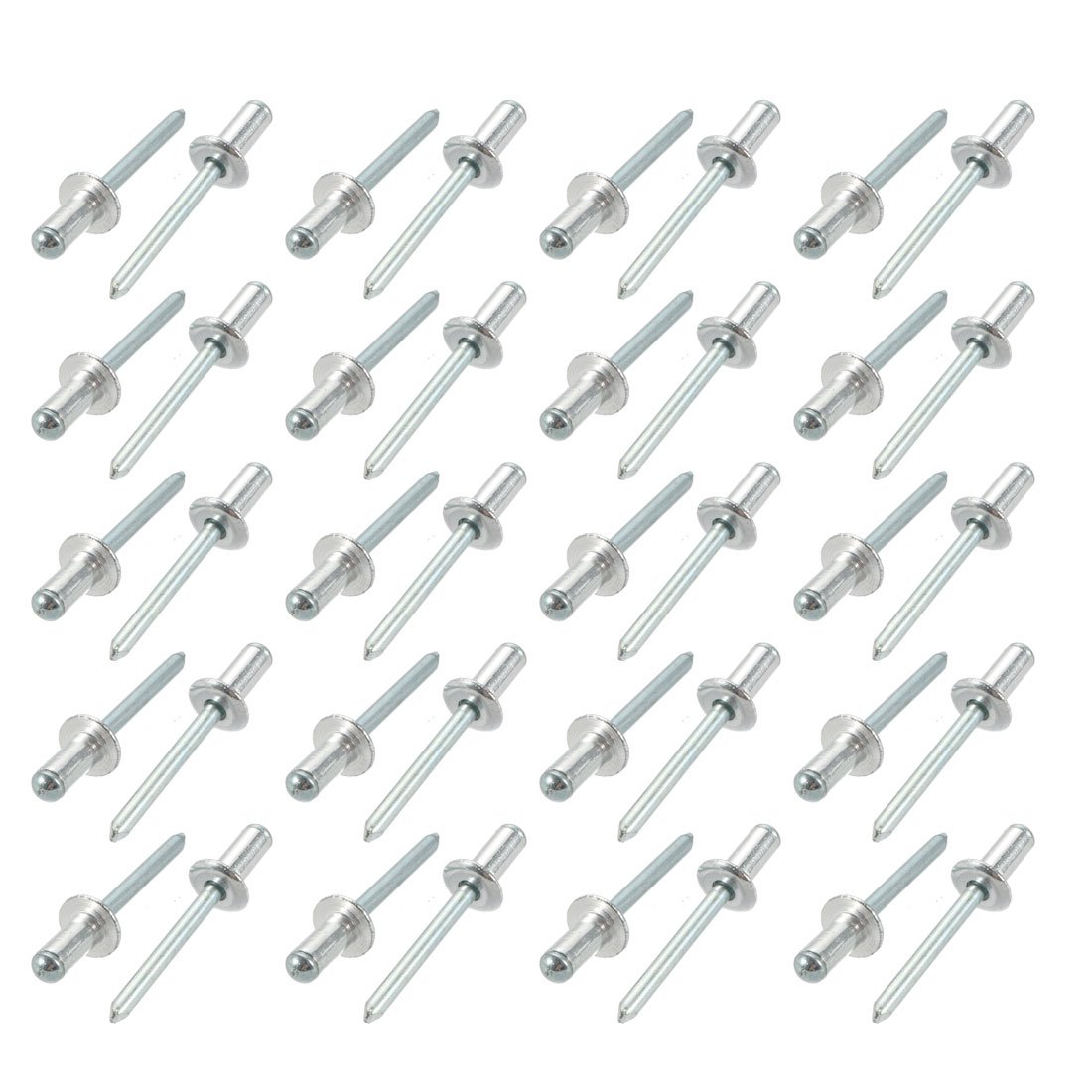 Sourcingmap 40 Pcs 6.4mm x 13mm Aluminum Open End Large Flange Blind Rivets