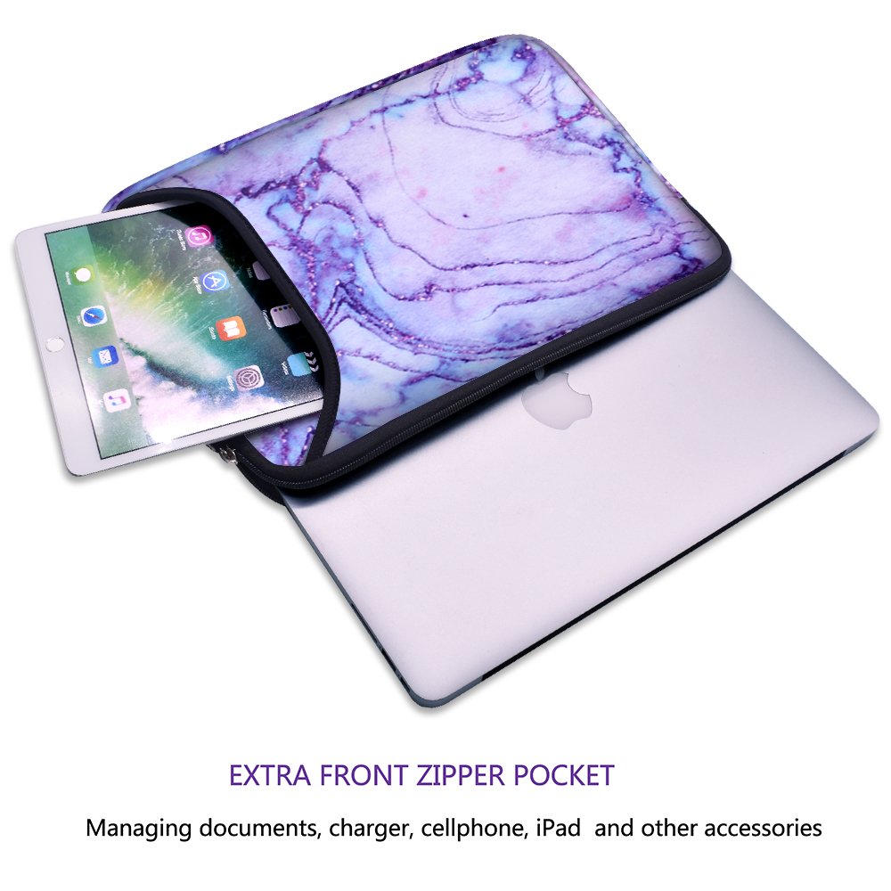 Sancyacc Laptop Sleeve, Sleeve Bag for 13-13.3 Inch, Water-resistant Fabric laptop Case with Pocket for Macbook, Acer Aspire, Toshiba Satellite, Dell, Chromebook Notebook (Shining Purple)