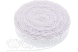 ATRBB 25 Yards White Lace Trim Roll Patterns Lace Ribbon for Sewing Making,Gift Wrapping and Bridal Wedding Decorations (Style 1)