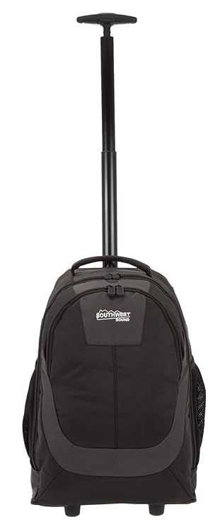 Trolley Southwest Carrier XL Laptopfach Rucksack Trolleyrucksack Schwarz + Trinkflasche