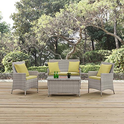 Modway EEI-2763-LGR-PER Outdoor Patio Conversation Pillow Set, Green, Light Gray Peridot