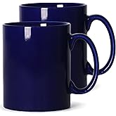 SHOWFULL Large Coffee Mugs, 22 OZ(650ml) Extra Coffee Mug Set of 2, Smooth Ceramic Boss Cups, Big Capacity and Large Handle, for Dad Men, Blue
