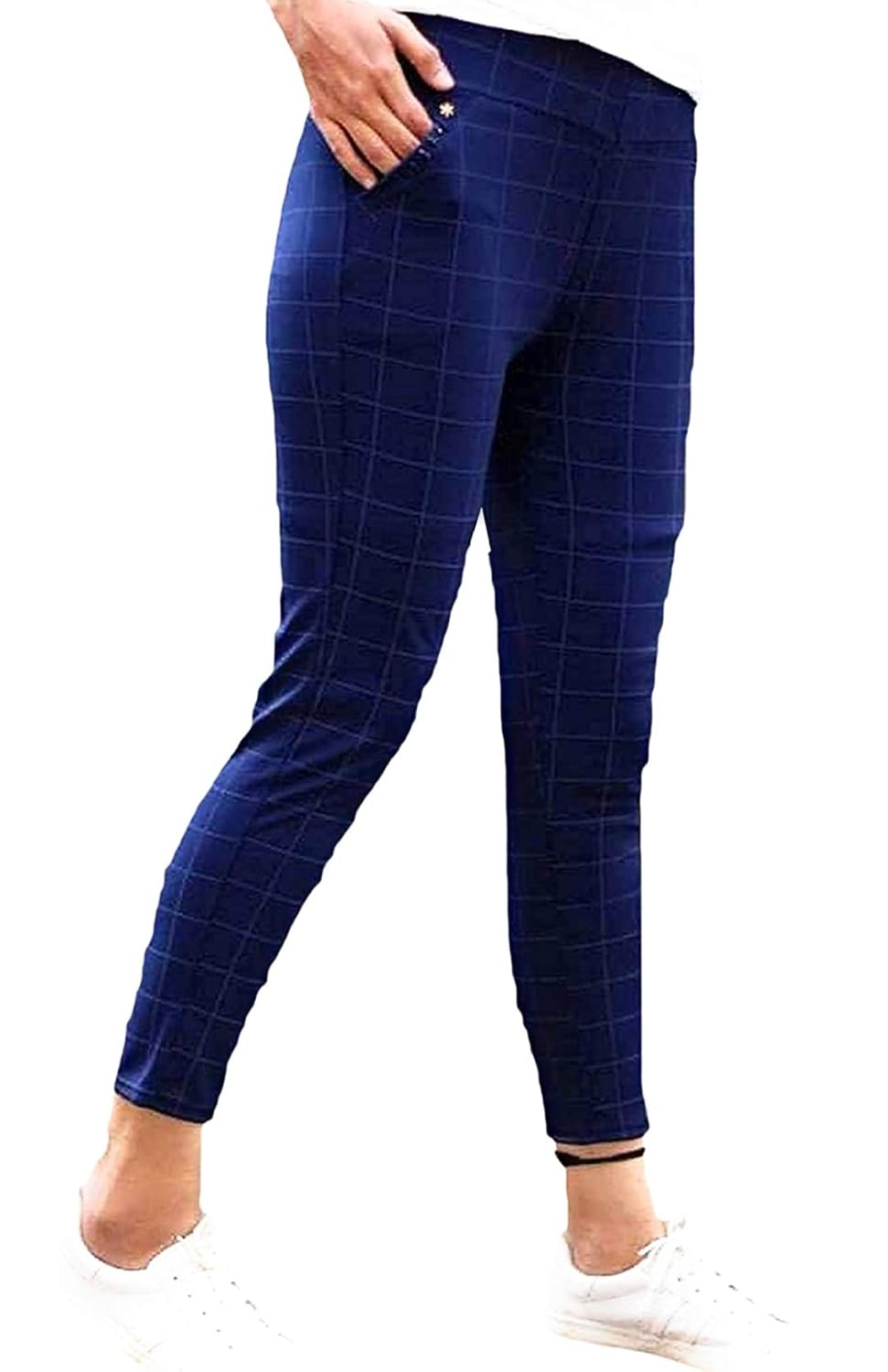 navy blue checkered pants