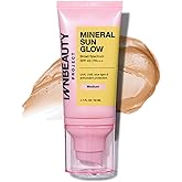 INNBEAUTY PROJECT Mineral Sun Glow Broad Spectrum Sunscreen SPF 43 PA+++ with Peptides, Medium Tint, 1.7 OZ (50ml)