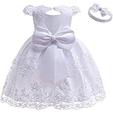 MYRISAM Flower Girls Lace Tutu Dress Baby Kids Christening Baptism Communion Birthday Party Formal Wedding Dresses w/Headwear