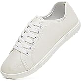 TUOPIN Women's Low Top Tennis Shoes -Black Synthetic Leather Shoes,Classic Lace-Up Denim Canvas Sneakers for Casual Walking