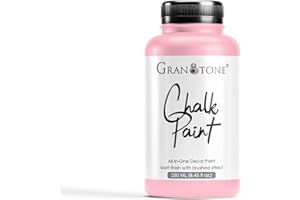 GRANOTONE Chalk Paint for Furniture | Matt-Finish Water-Based Acrylic Paint for Wood, Walls, Metal, Glass, Paper, Fabric Canvas | Maximum Coverage Chalk Paint for Kids & Adults, 120 Ml (ROSE QUARTZ)