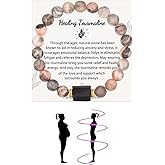 AINILOVE Natural Stone Bead Tourmaline Bracelet Healing Energy Bracelet Stress Relief Relaxation Gifts for Women Sisters Friends
