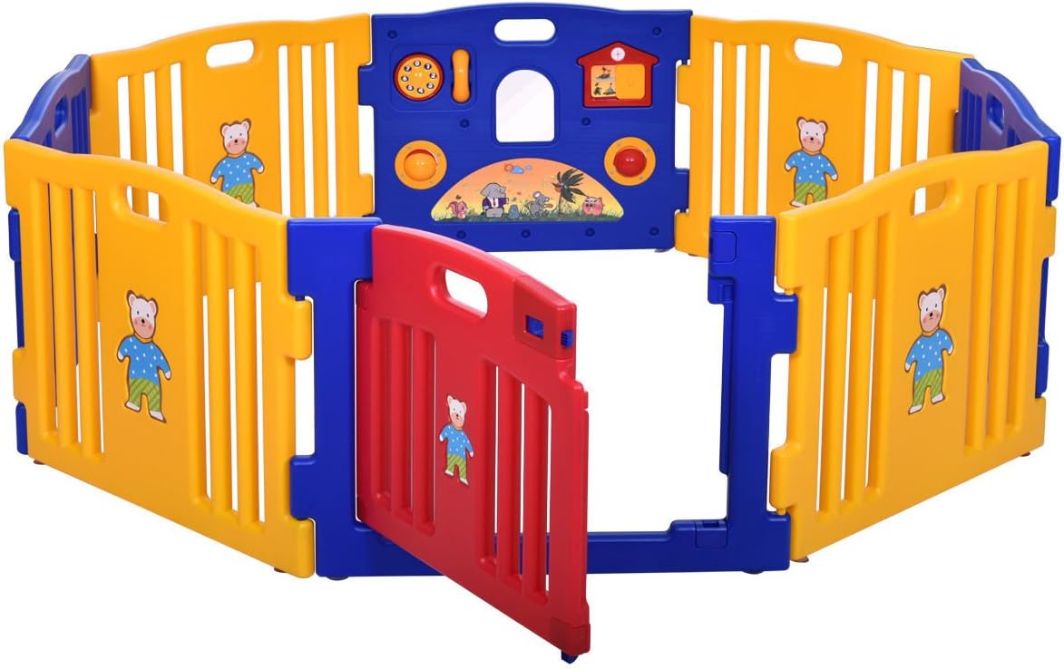 Baby Playpen Kids Safety Play Center Yard Home Indoor Outdoor New Pen By Scream Store (8 Panel)