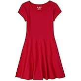 The Children's Place Girls' Short Sleeve Basic Skater Dress 2 Pack