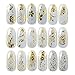 LKE 108pcs 3D Gold Flowers Nail Art Stickers Decals For Nail Tips Decorations Mother's Day Gift