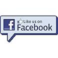 Two (2) Like Us on Facebook Sticker Decal, 5 inches - Label for Store Window, Restaurant Door, Bar, Hotel