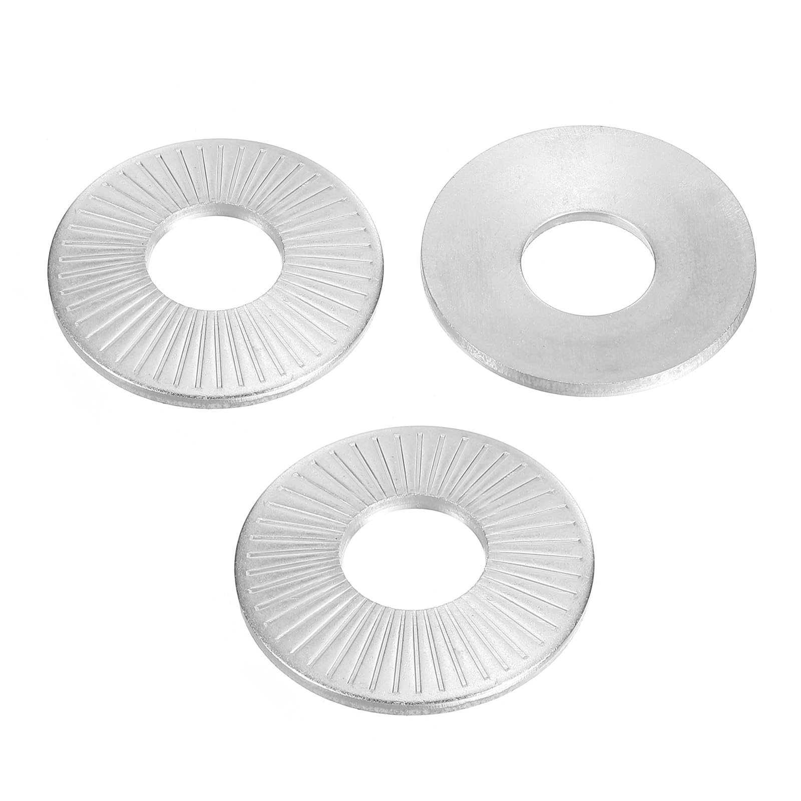 PATIKIL 304 Stainless Steel Flat Washers, 3 Pack M12x32mm Belleville Spring Disc Washer Conical Knurled Metric Gasket for Automotive Industrial Construction