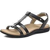 Rihero Women's Orthopedic Arch Support Sandals Orthotic Comfortable Walking Casual Adjustable Summer Beach Flat Sandals