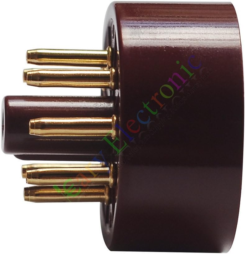 Cayyi 4pc 8Pin Red Gold Bakelite Vacuum Tube sockets Saver Fr 6L6 EL34 KT88 audio amp