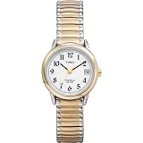 Timex Women's Easy Reader 25mm Watch – Two-Tone Case White Dial with Extra-Long Two-Tone Expansion Band