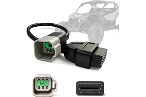 Nolxenn 6 Pin to 16 Pin OBD2 Adapter Cable, CAN Diagnostic Connector for BRP CAN-AM ATV UTV Spyder Maverick Motorcycle, OBDII Code Reader Scanner Cable Compatible with ELM327 Forscan