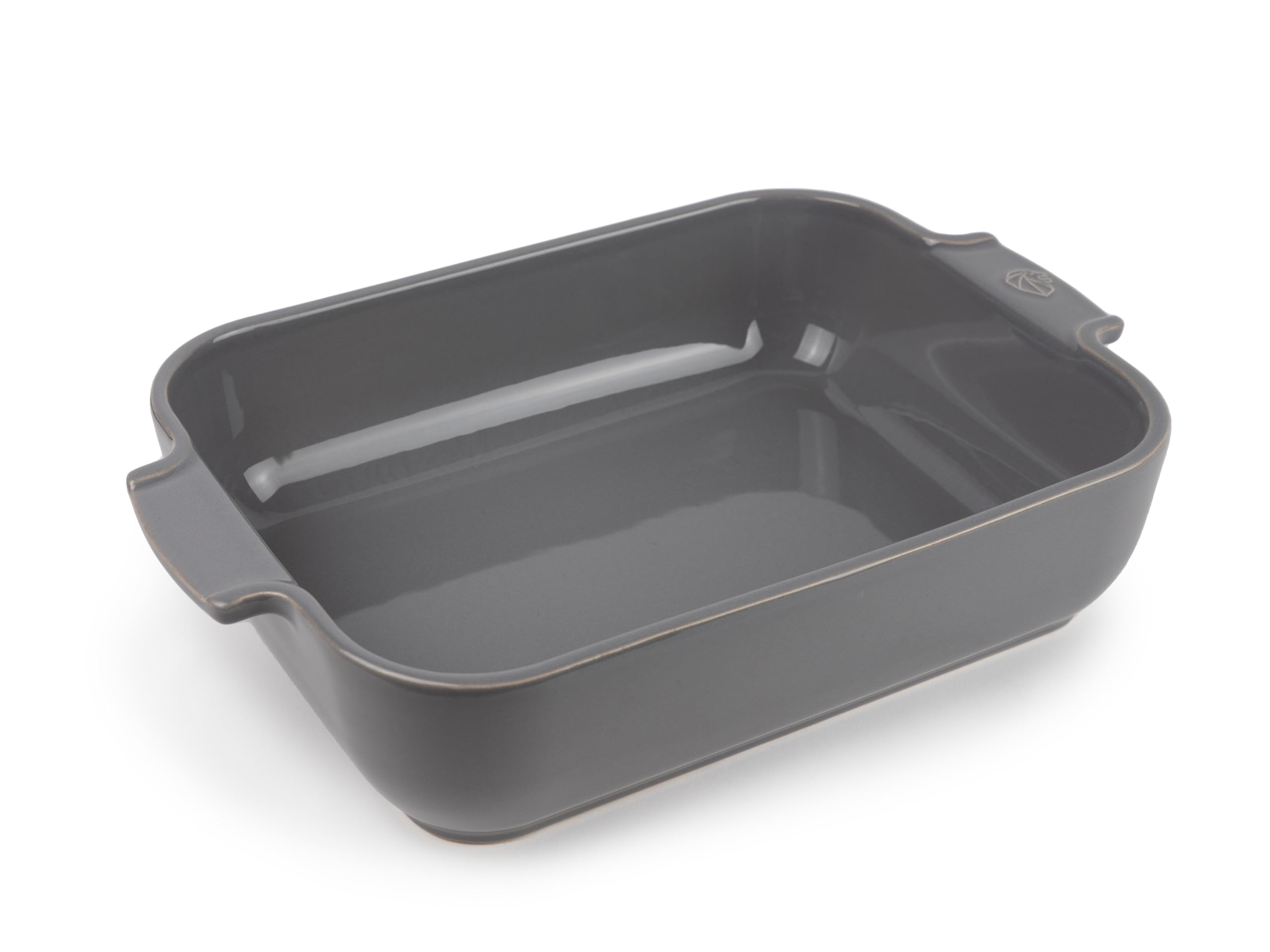 PEUGEOT - Rectangular Ceramic Baking Dish - 32 cm (including handles) x 20 cm x 6.5 cm - Capacity: 2.7 L - 4-5 Servings - 10 Year Guarantee - Made In France - Light Grey Colour