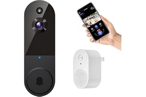 HOPEFLEX 1080P Smart Wireless Video Doorbell Camera, AI Human Detection, 2.4G WiFi, Two-Way Talk, Battery Powered, Night Vision, Real-Time Alerts, Weather-Resistant, Cloud Storage (Black)