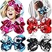 JOYOYO Boutique Glitter Reversible sequins 8 Inch Bows For Girls Hair Bow Clips For Baby Girls Teens Kids Toddlers 4 Colors Reversible Sequins