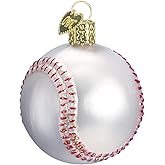 Old World Christmas Baseball Glass Blown Ornament for Christmas Tree, Handcrafted Holiday Decoration, Sport Collection