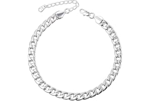 U7 Women Girls Barefoot Jewelry 18K Gold or Rose Gold Stainless Steel Heart/Rope/Figaro/Cuban Chain Anklet Foot Bracelet, 25-30 CM Long