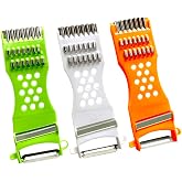 Aliotech 3PCS 5 in 1 handheld Plastic Multifunction Kitchen Peeler Grater Slicer Tool for Vegetable Cucumber Potato Carrots C